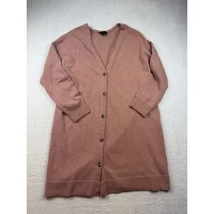 Ann Taylor Petites Mauve Pink Wool Mid Length Cardigan Sweater XL Chic Capsule